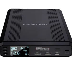 Batterie Externe EnergyWell pour Dashcam | P5 (4000 mAh) | USB x 2 + USB C | LCD screen