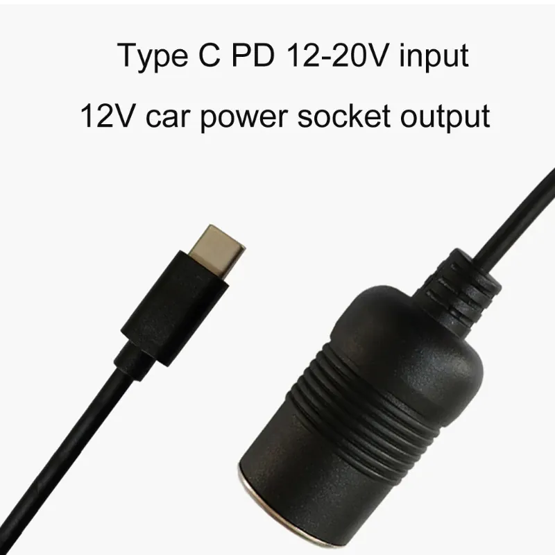 Câble convertisseur USB-C vers Allume Cigare Femelle 12V – Image 2